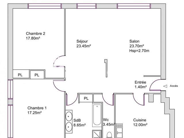 Appartement 4 pièces (107.7 m²) à louer - Lorient (56100)