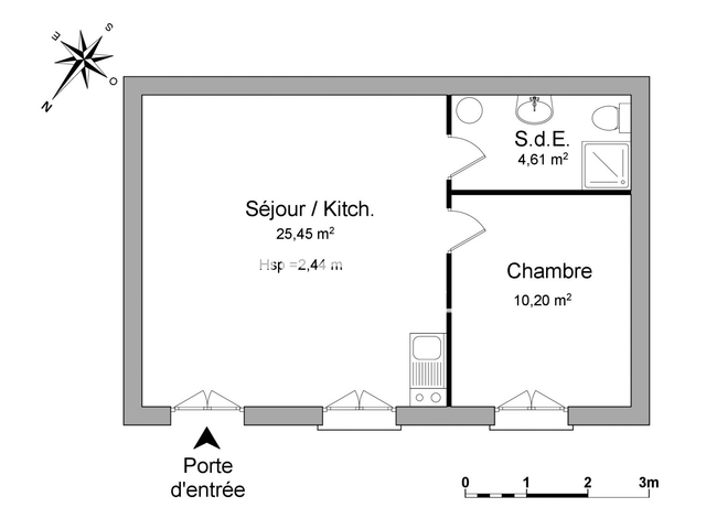 Studio (38.91 m²) à louer - Toulouse 2ᵉ (31200)
