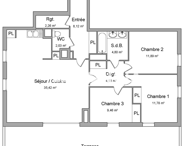 Appartement 4 pièces (90.69 m²) à louer - Balma (31130)