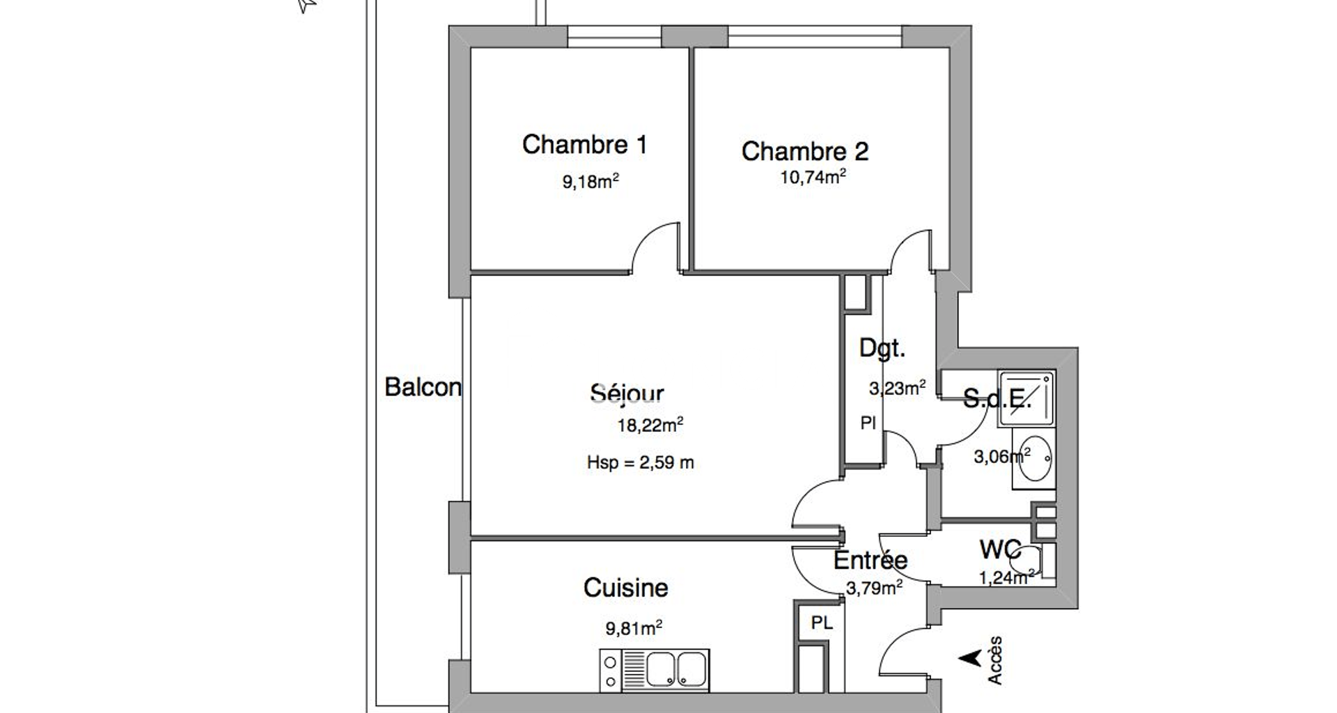 Appartement 3 pièces (59.27 m²) à louer - Mantes-la-jolie (78200)