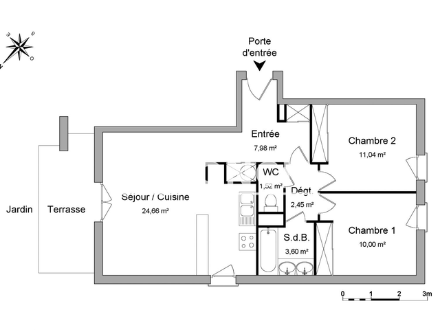 Appartement 3 pièces (61.25 m²) à louer - Auterive (31190)