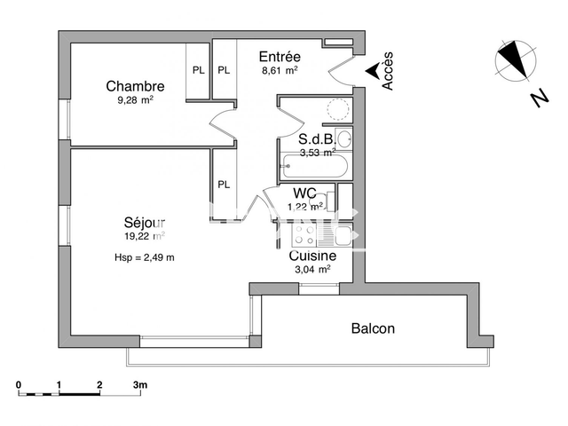Appartement 2 pièces (44.9 m²) à louer - Bruges (33520)