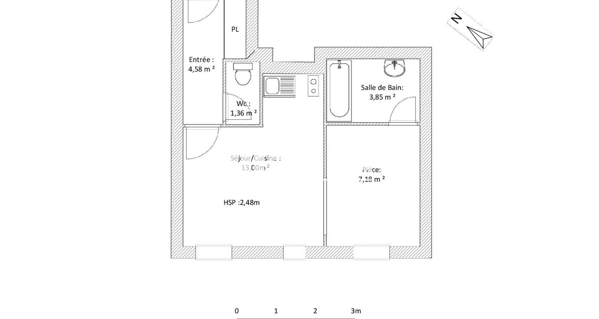 Studio (30.26 m²) à louer - Toulouse 5ᵉ (31500)