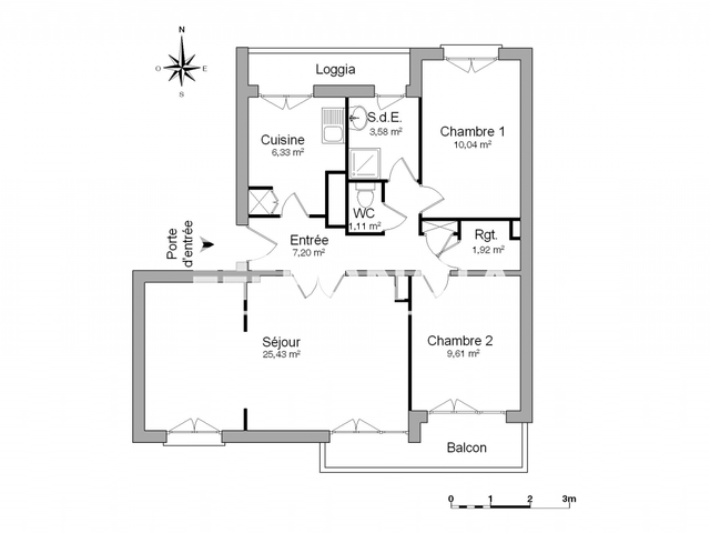 Appartement meublé 3 pièces (65.22 m²) à louer - La Roche Sur Yon (85000)