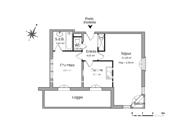 Appartement 2 pièces (47.49 m²) à louer - Chartres (28000)
