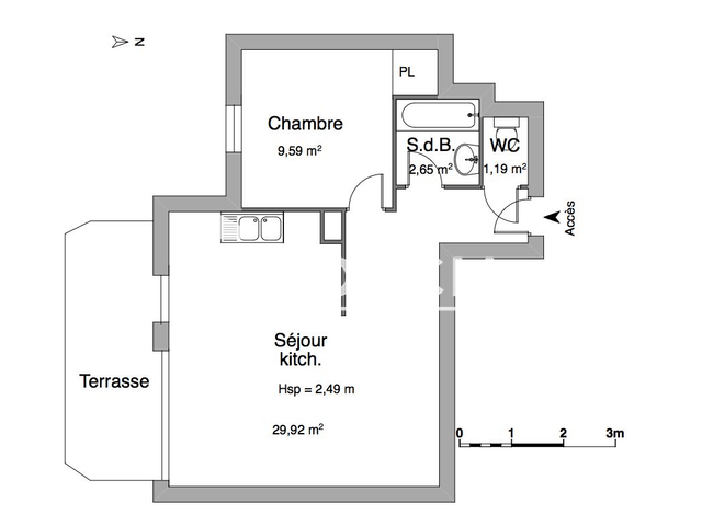Appartement 2 pièces (43.35 m²) à louer - Thonon Les Bains (74200)
