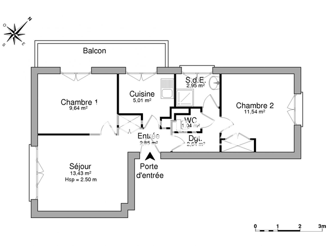 Appartement 3 pièces (49.1 m²) à louer - Toulon (83100)
