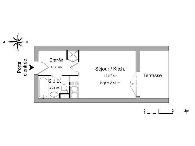 Studio meublé (23.15 m²) à louer - Saint-mandrier-sur-mer (83430)