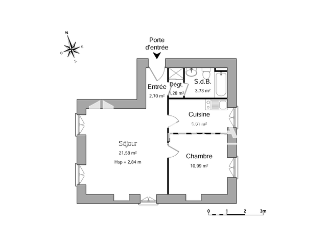 Appartement 2 pièces (46.29 m²) à louer - Chartres (28000)