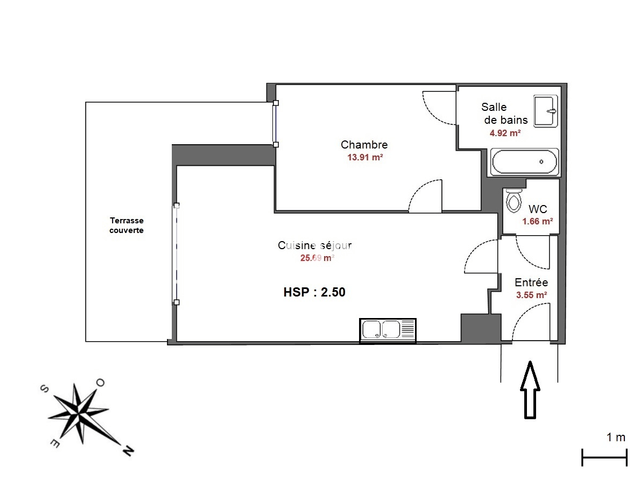 Appartement meublé 2 pièces (49.22 m²) à louer - Ferney Voltaire (01210)