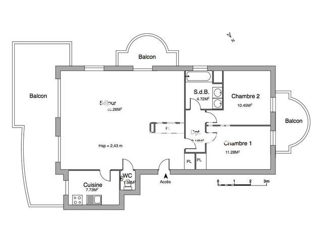 Appartement meublé 3 pièces (85.18 m²) à louer - Collonges Sous Saleve (74160)