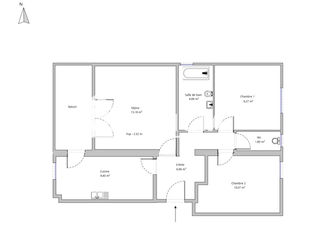 Appartement 3 pièces (57.65 m²) à louer - Hyeres (83400)