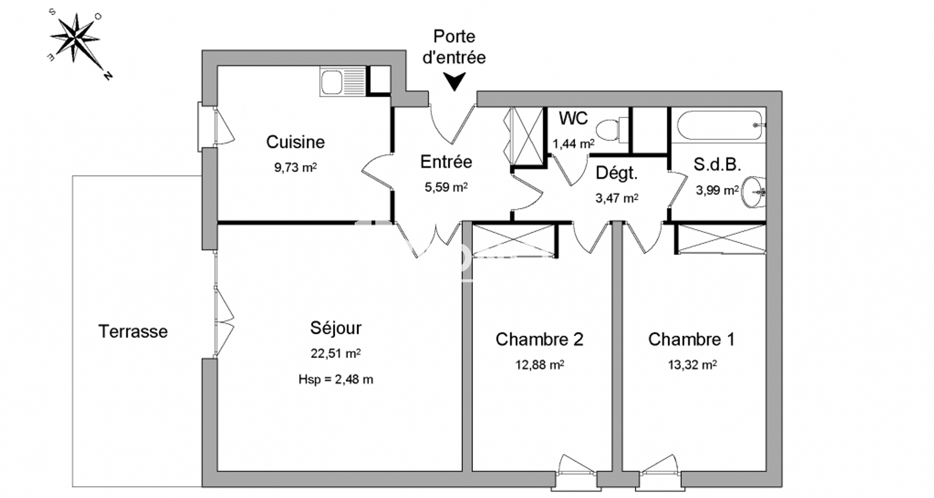 Appartement 3 pièces (72.93 m²) à louer - Ferney-voltaire (01210)