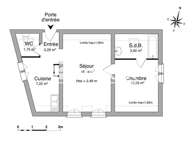 Appartement 2 pièces (41.99 m²) à louer - Chartres (28000)