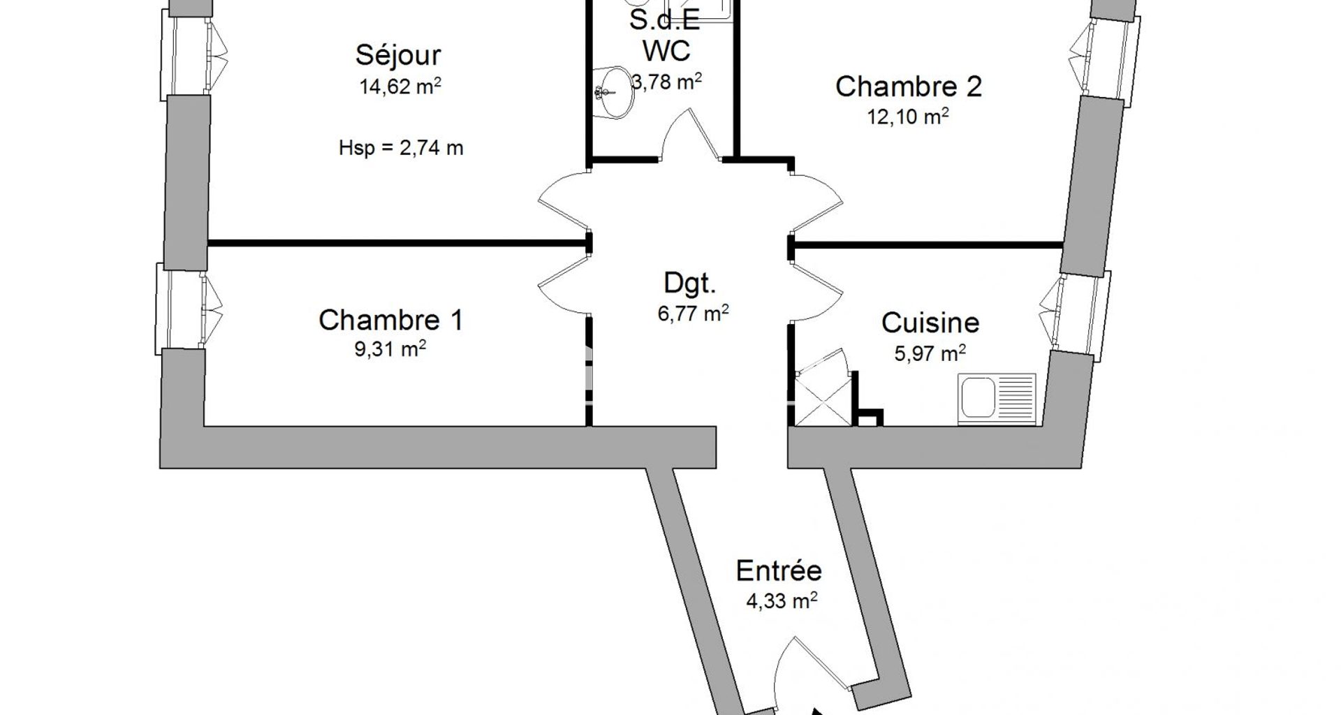 Appartement 3 pièces (56.88 m²) à louer - La Valette-du-var (83160)