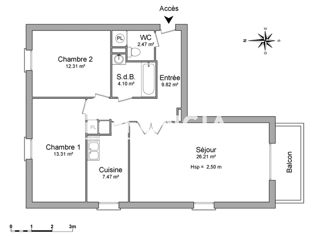 Appartement 3 pièces (75.69 m²) à louer - Chartres (28000)