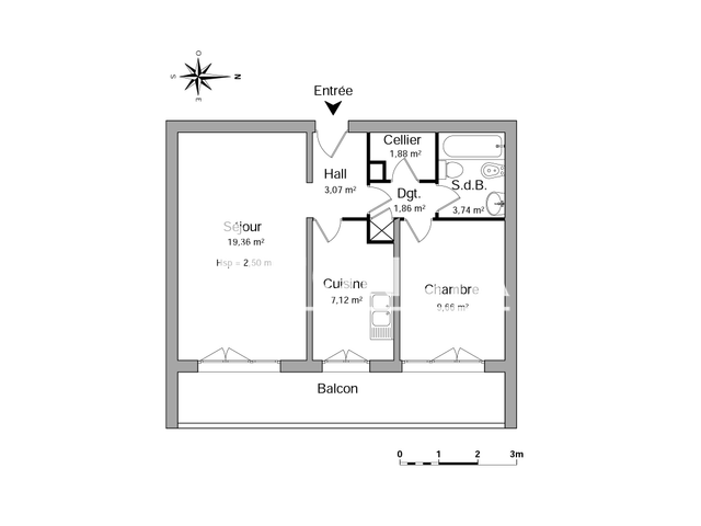 Appartement 2 pièces (46.69 m²) à louer - Toulon (83100)