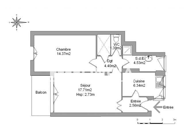 Appartement 2 pièces (51.3 m²) à louer - Toulon (83000)
