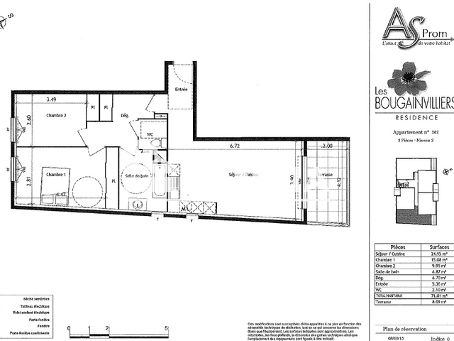 Appartement 3 pièces (71.01 m²) à louer - Hyeres (83400)