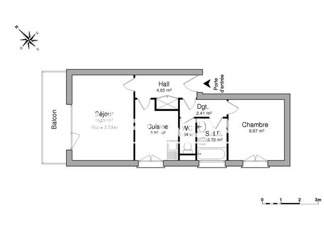 Appartement 2 pièces (44.68 m²) à louer - Thonon Les Bains (74200)