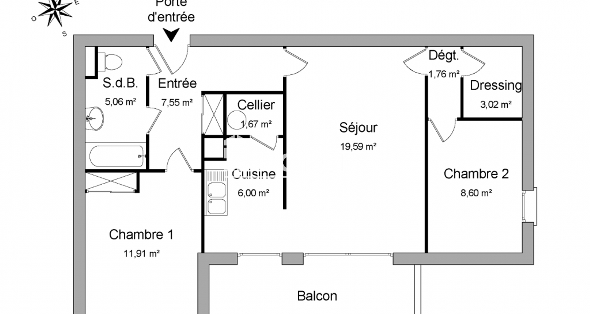 Appartement 3 pièces (65.16 m²) à louer - Allinges (74200)
