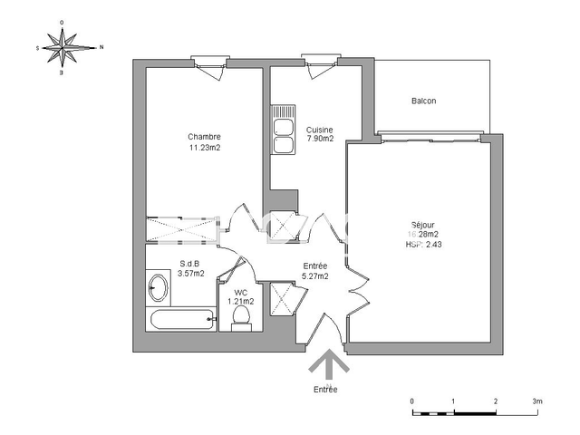 Appartement meublé 2 pièces (45.46 m²) à louer - Toulon (83100)
