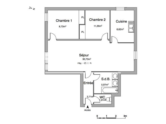 Appartement 3 pièces (71.13 m²) à louer - Hyeres Les Palmiers (83400)