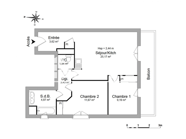 Appartement 3 pièces (59.89 m²) à louer - La Seyne-sur-mer (83500)