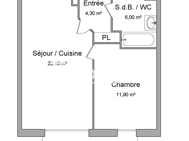 Appartement 2 pièces (44.3 m²) à louer - Gex (01170)