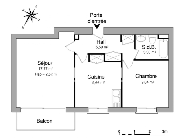Appartement 2 pièces (46.04 m²) à louer - Evian Les Bains (74500)