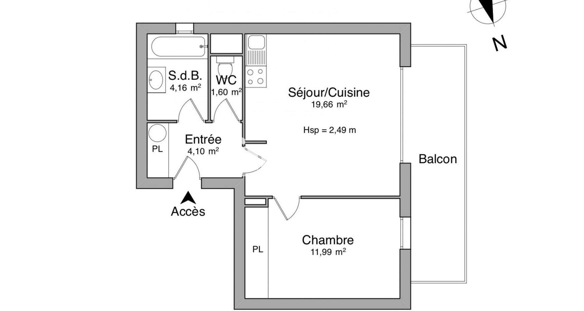 Appartement 2 pièces (41.51 m²) à louer - Péron (01630)