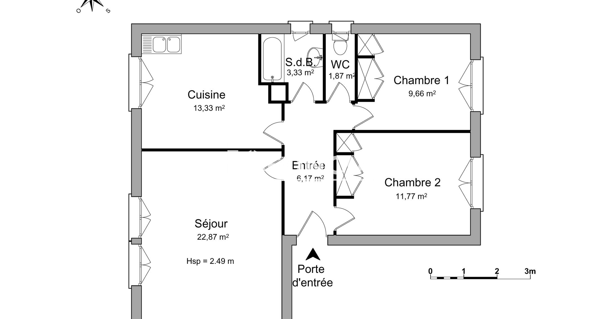 Appartement 3 pièces (69 m²) à louer - Saint-genis-pouilly (01630)