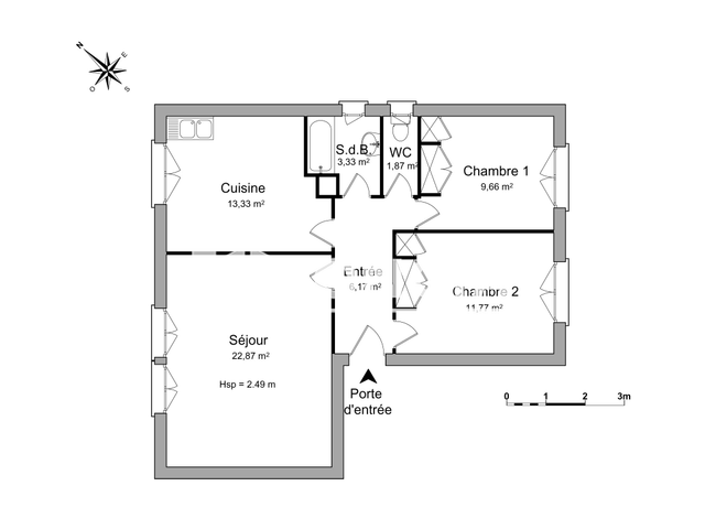Appartement 3 pièces (69 m²) à louer - Saint Genis Pouilly (01630)