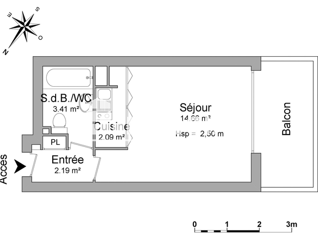 Studio (22.35 m²) à louer - Six Fours Les Plages (83140)