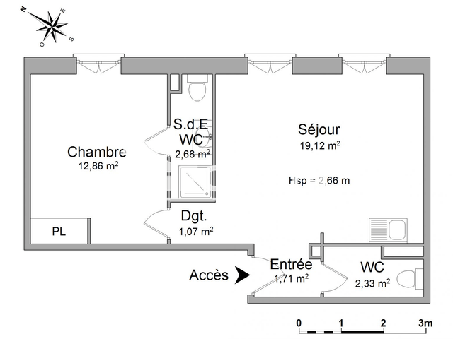 Appartement 2 pièces (39.77 m²) à louer - Hyeres Les Palmiers (83400)