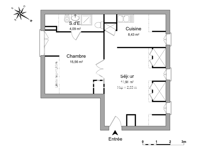 Appartement 2 pièces (48.06 m²) à louer - Luisant (28600)
