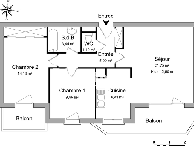 Appartement 3 pièces (62.68 m²) à louer - Douvaine (74140)