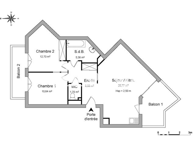 Appartement 3 pièces (65.27 m²) à louer - Thonon-les-bains (74200)