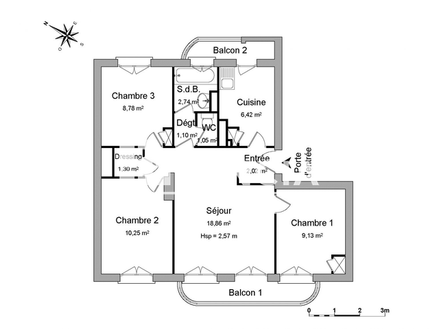 Appartement 4 pièces (61.65 m²) à louer - Toulon (83200)
