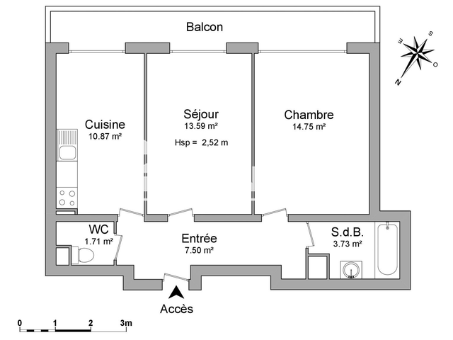 Appartement 2 pièces (52.15 m²) à louer - Annemasse (74100)