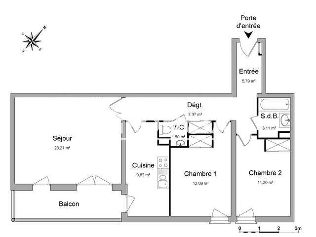 Appartement 3 pièces (74.69 m²) à louer - Chartres (28000)