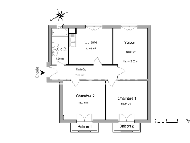 Appartement 3 pièces (66.47 m²) à louer - Thonon-les-bains (74200)