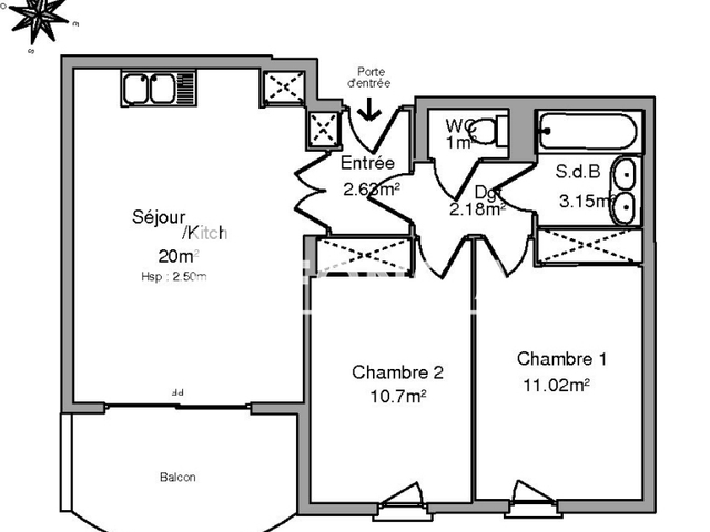Appartement 3 pièces (52.5 m²) à louer - Toulon (83000)