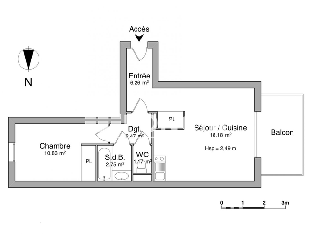 Appartement 2 pièces (41.66 m²) à louer - Nangy (74380)