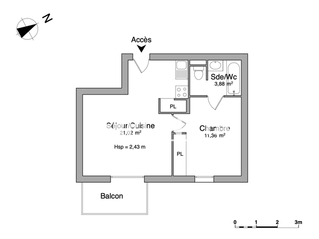 Appartement 2 pièces (36.53 m²) à louer - Lannemezan (65300)