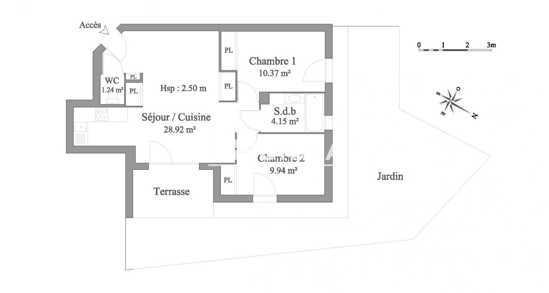 Appartement 3 pièces (54.62 m²) à louer - Cailloux-sur-fontaines (69270)