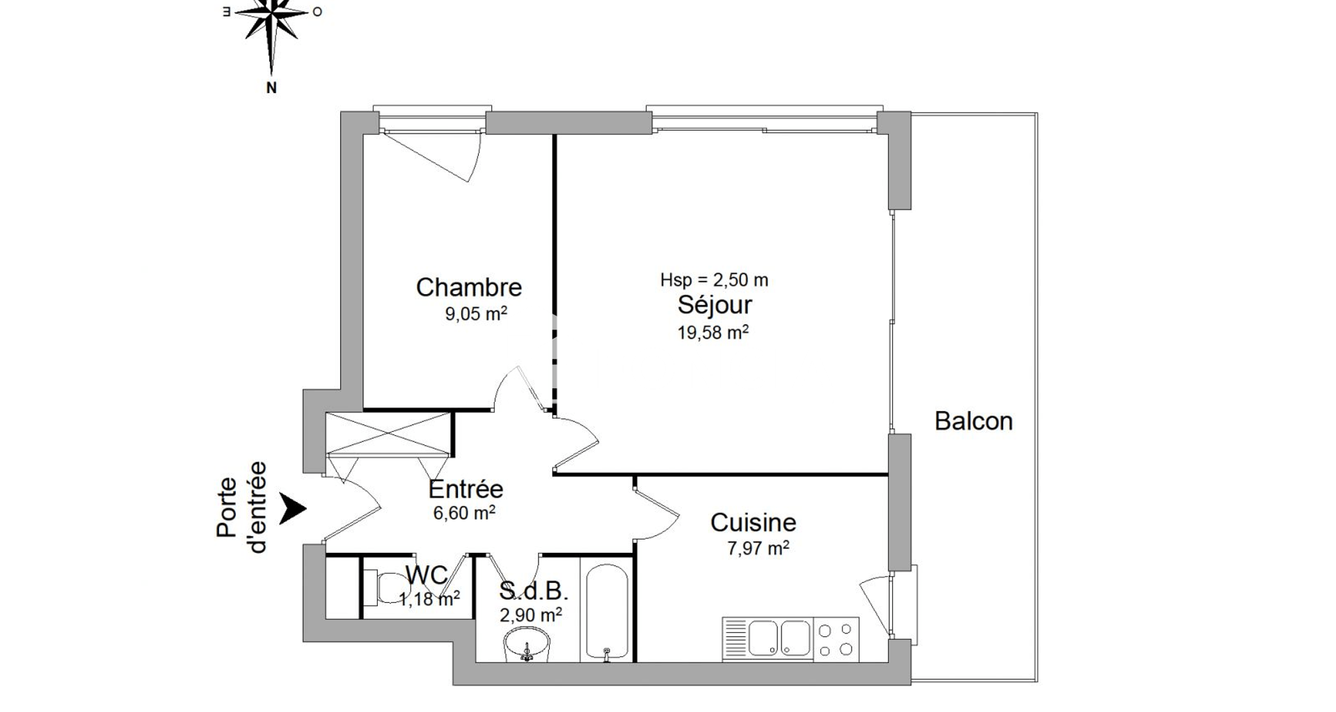 Appartement 2 pièces (47.28 m²) à louer - La Rochelle (17000)