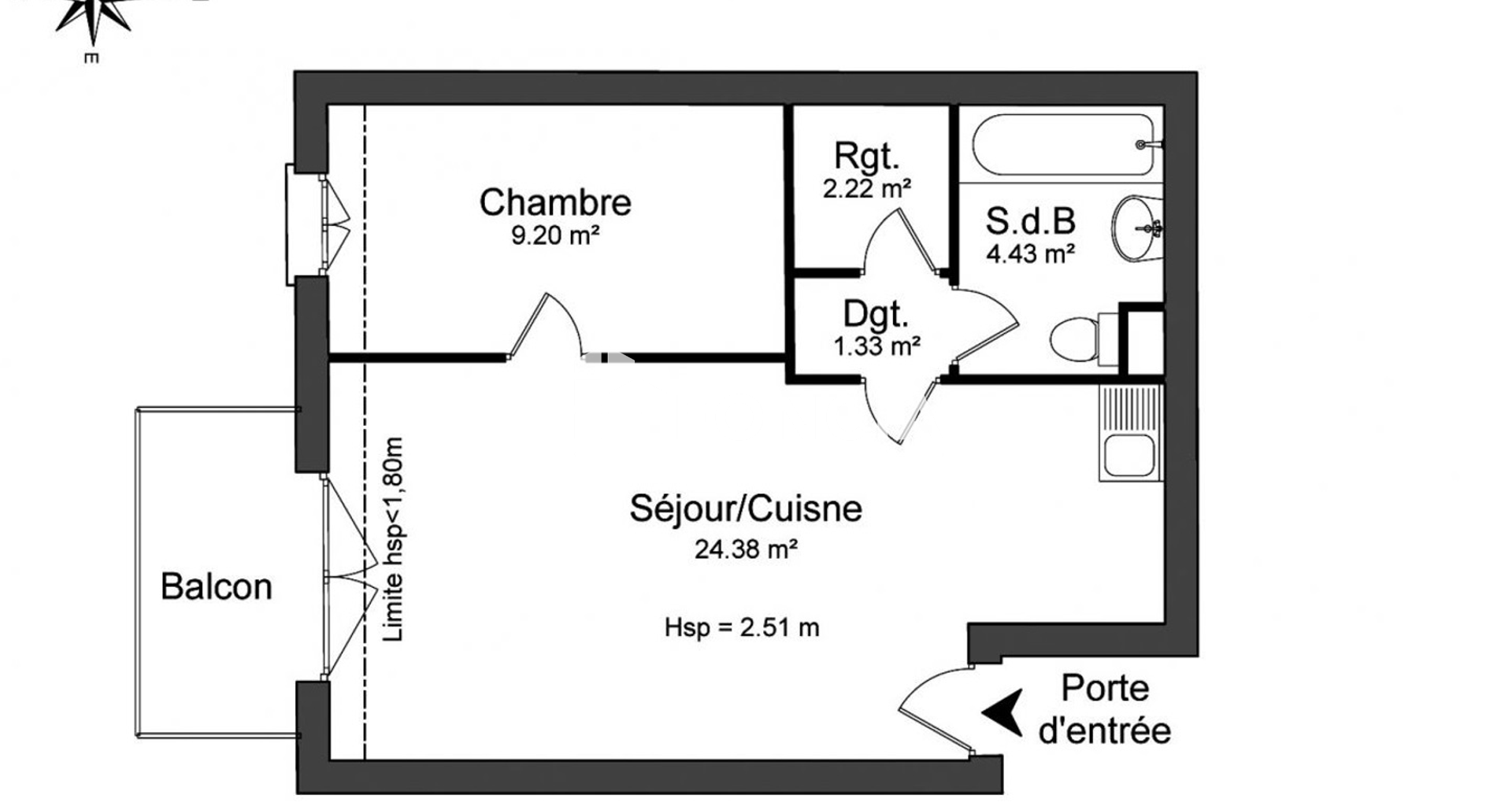 Appartement 2 pièces (41.46 m²) à louer - Villemomble (93250)