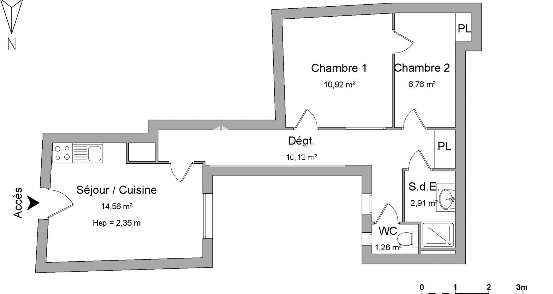 Appartement 3 pièces (46.54 m²) à louer - Poitiers (86000)