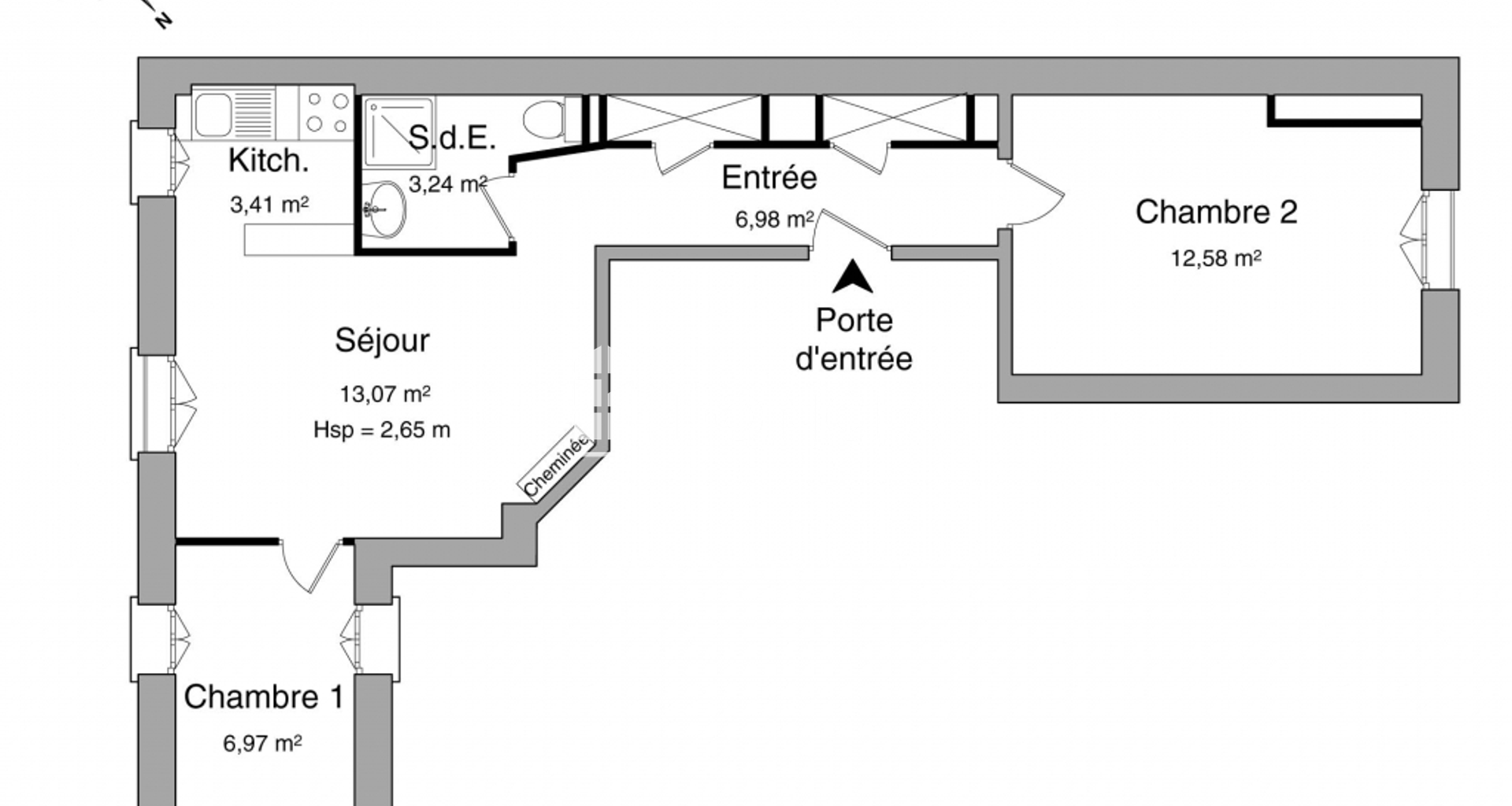 Appartement 2 pièces (44.01 m²) à louer - Paris 18ᵉ (75018)